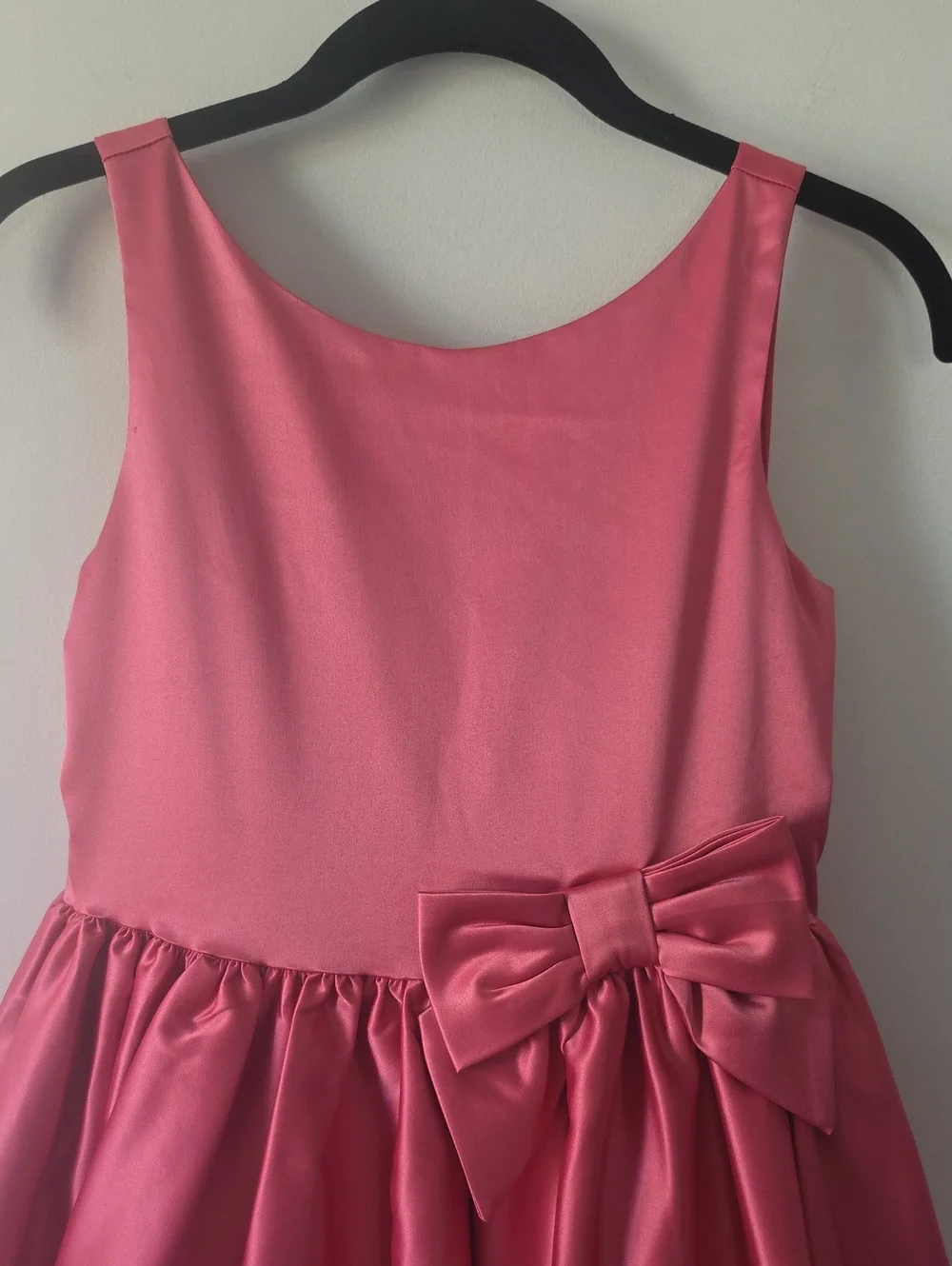 Janie And Jack Special Occasion Pink Satin Oversized Bow Dress Girls Sz 10